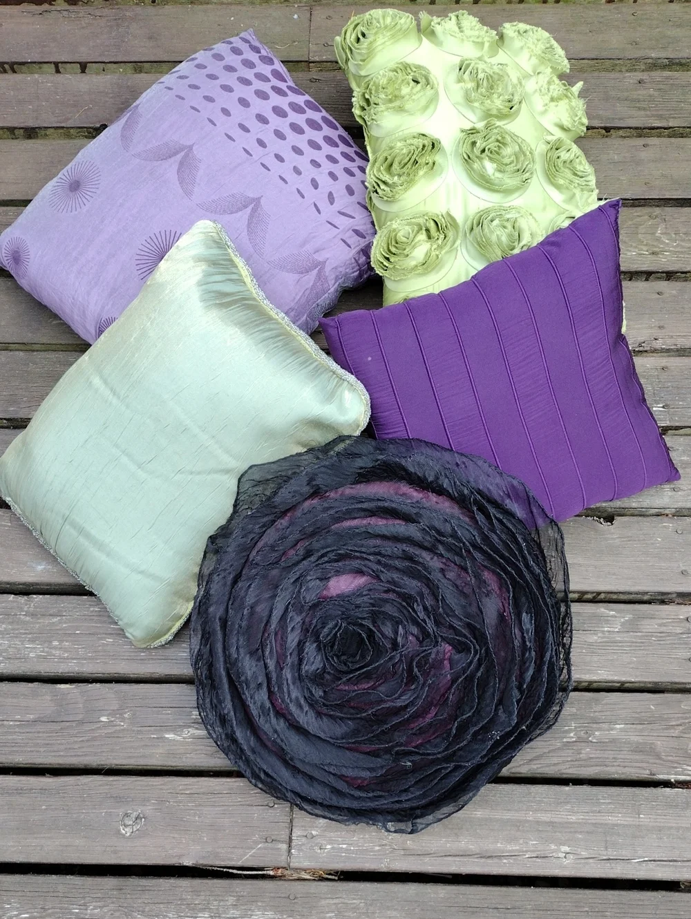 Bundle Of 5,Assorted Decorative Throw Pillows